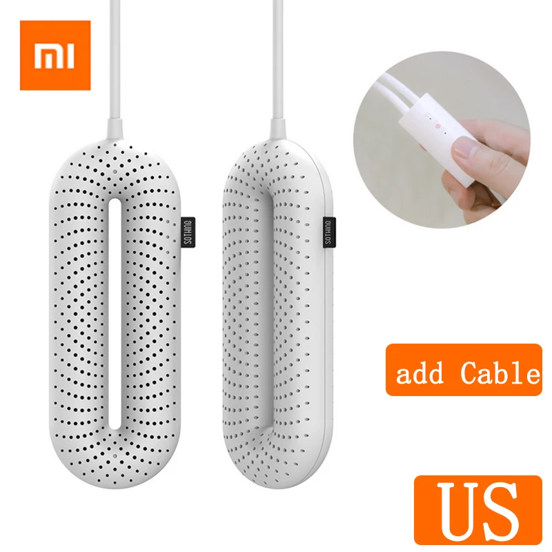 White Add Cable US Xiaomi Sothing Zero-One Бытовая сушилка для обуви портативная электрическая стерилизация обуви УФ постоянная температура сушка дезодорирование - Цвет: White Add Cable US