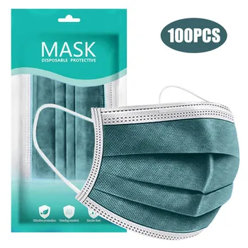

Mascarilla 100pc Adult Mask Disposable Face Mask Personal Breathable Facial Mask 3ply Non-woven Ear Loop Mouth Caps Disposable