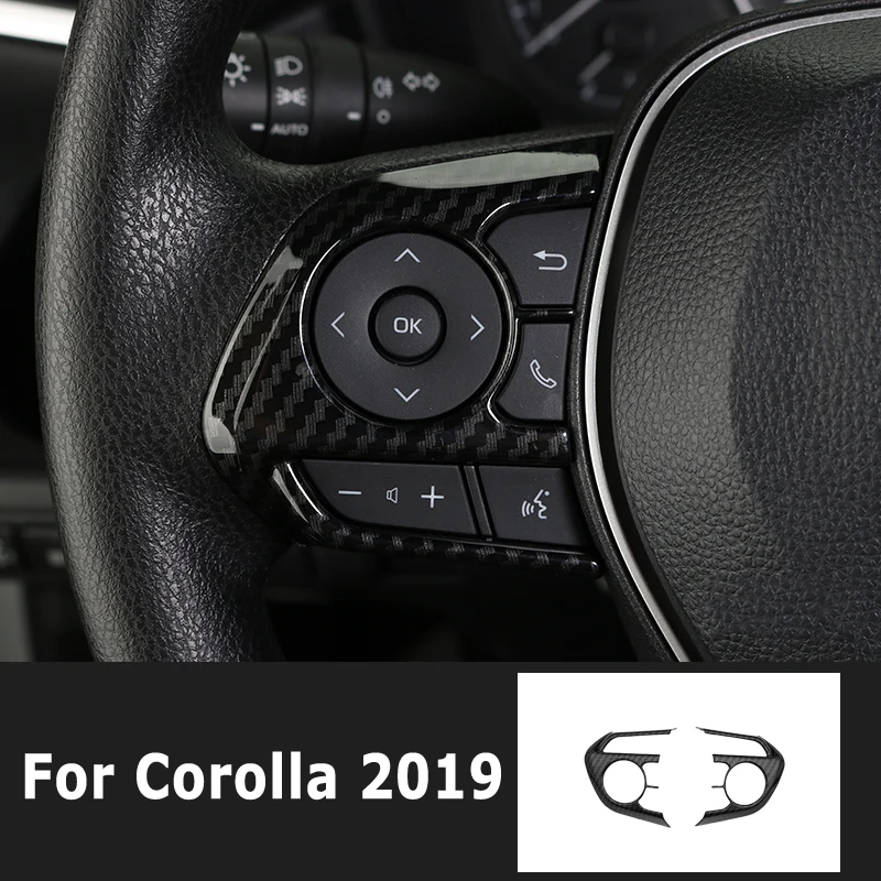 ABS углеродное волокно для Toyota Corolla E210 аксессуары для руля Кнопка рамка крышка Накладка наклейка для автомобиля Стайлинг 3 шт