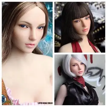 

SDDX01/SDDX02 In Stock 1/6 Beauty European Girl Head Sculpt Carved Moveable Eyes For 12" Pale Skin S01A/S04B/S07C/S10D Body