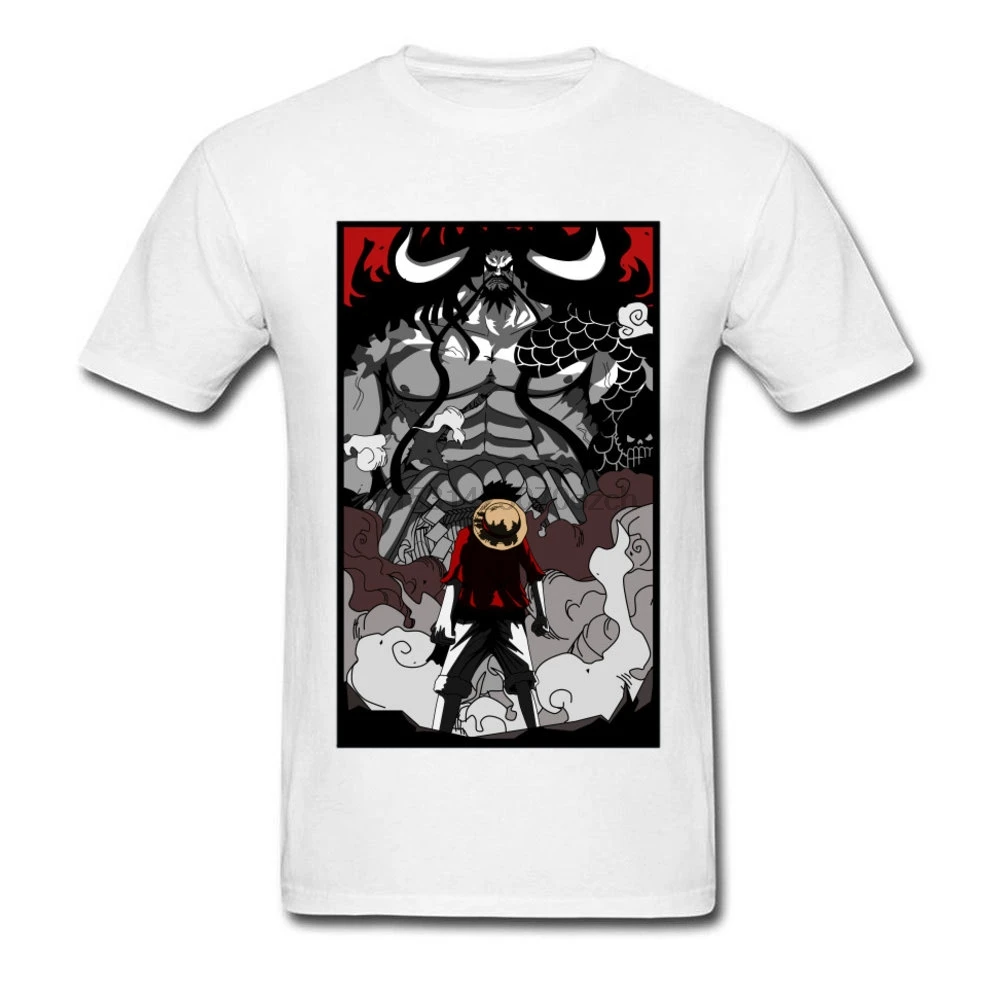 Футболки Luffy VS Kaido Мужская футболка один предмет аниме сохранить Эйс пиратский