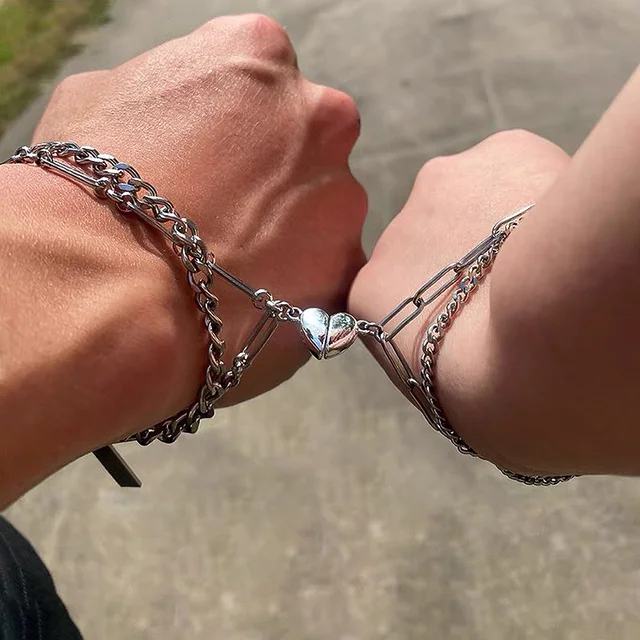 Magnetic Heart Bracelet Couples  Magnetic Bracelets Best Friend - 2  Pcs/set Fashion - Aliexpress