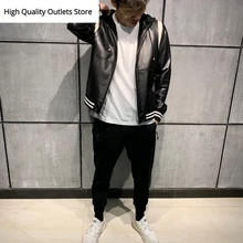 Мужская куртка из натуральной кожи с капюшоном, мужская куртка из натуральной овчины