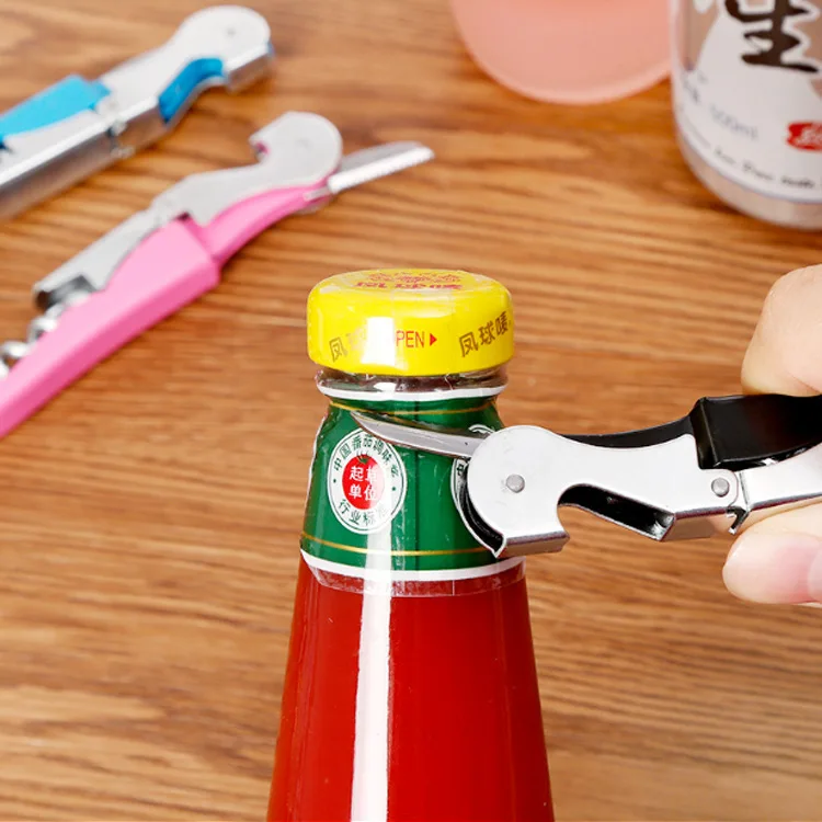 Stainless Steel Wine Bottle Opener Multi-functional Portable Hippocampal Knife Bottle Opener Beer Bottle Opener