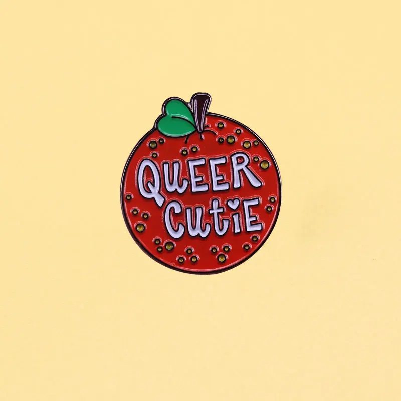 Эмалированные булавки и Мультяшные Броши Queer Cutie с изображением оранжевых