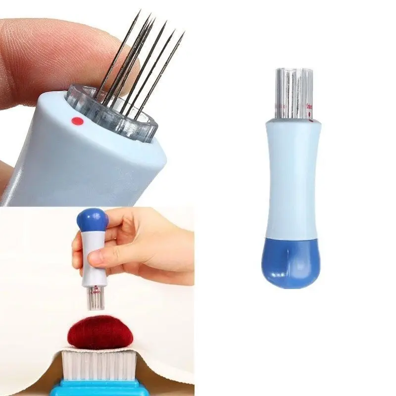 Women DIY Knitting Needles Felting Handle Clover with Seven Needles Wool Tool Applique Craft DIY Sewing Stitch Tools Accessory wool felting kit needle felt kit wool felting needles