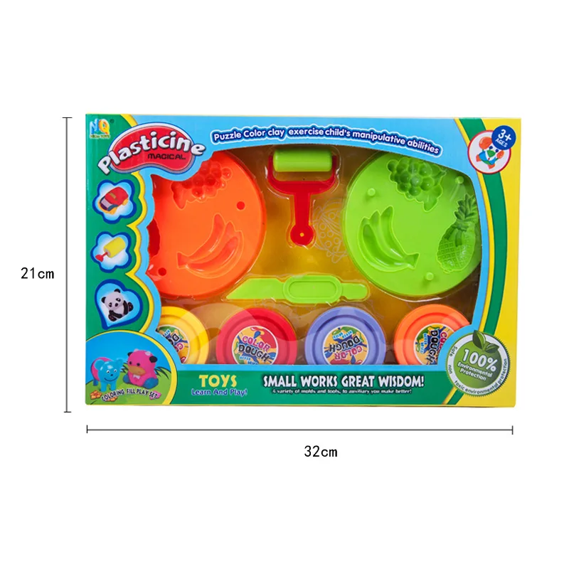 

3D Colored Clay DIY Fruit Set Environmentally Friendly chao qing ni Kindergarten Modeling Clay Children'S Educational Toy