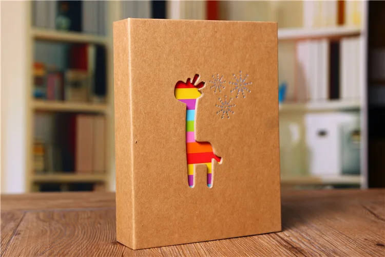 100 карманов 6 дюймов фотоальбом рамка для хранения фотографий для детей подарок для детей Скрапбукинг Фото чехол фотоальбом - Цвет: Giraffe