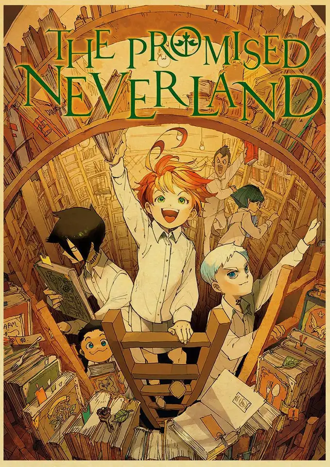 Vintage Poster Art Prints The Promised Neverland Anime Retro Posters Yakusoku No Neverland Norman Emma Wall Picture Home Decor Aliexpress