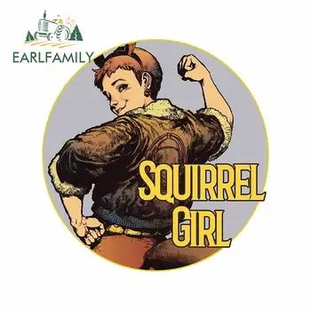 

EARLFAMILY 13cm x 12.3cm For Squirrel Girl Car Waterproof Stickers Comical Decal Windshield Vinyl Car Wrap Cartoon Decoration