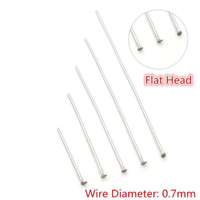 Fade 100pcs/Lot 20-70 mm 316 Stainless Steel Ball Pins Findings Ball Head Pins For Jewelry Making DIY Supplies Accessories