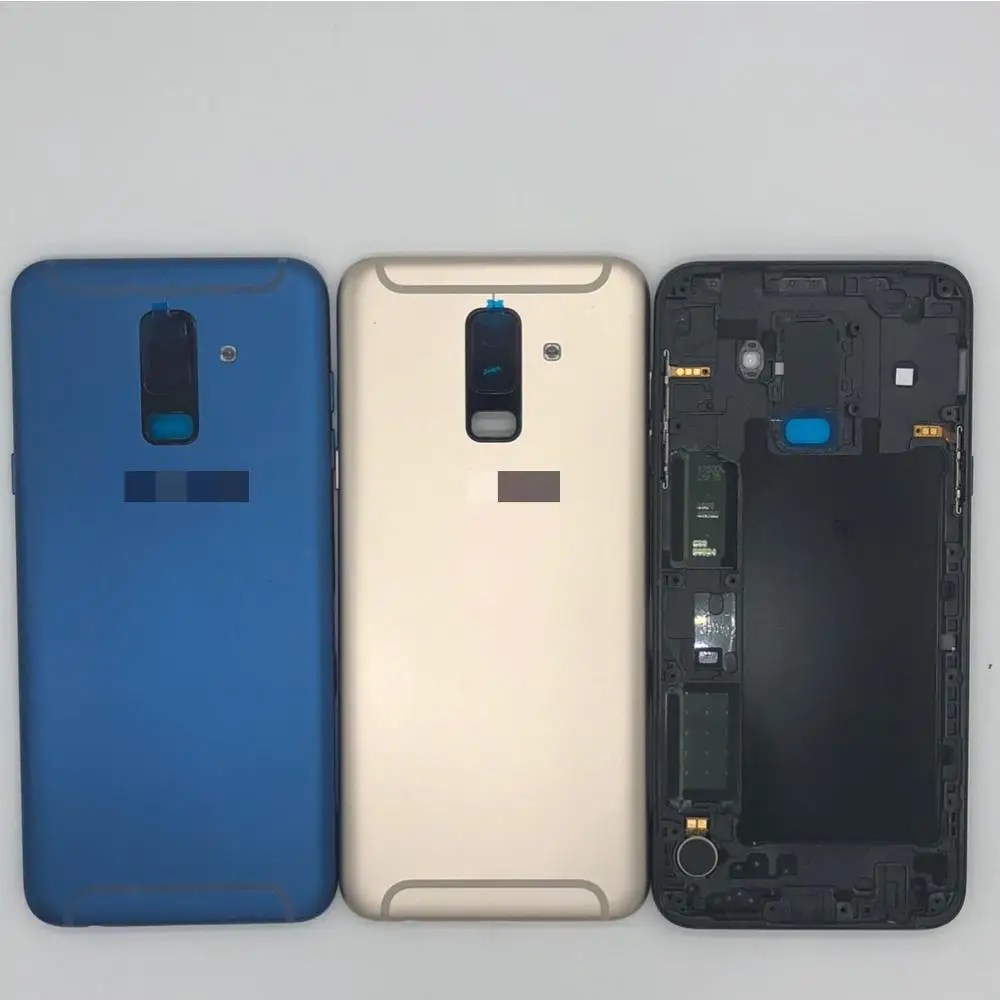 1 шт. задняя крышка батарейного отсека панель с кнопкой для samsung Galaxy A6 Plus A605 замена корпуса задней двери