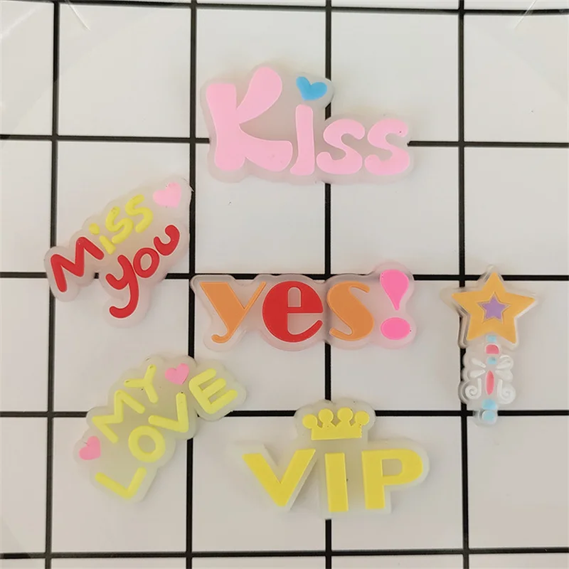 Shoe Decoration Buckle Charm Luminous sn eye lipstick mirror Accessories 1pcs DIY Combination kids gift