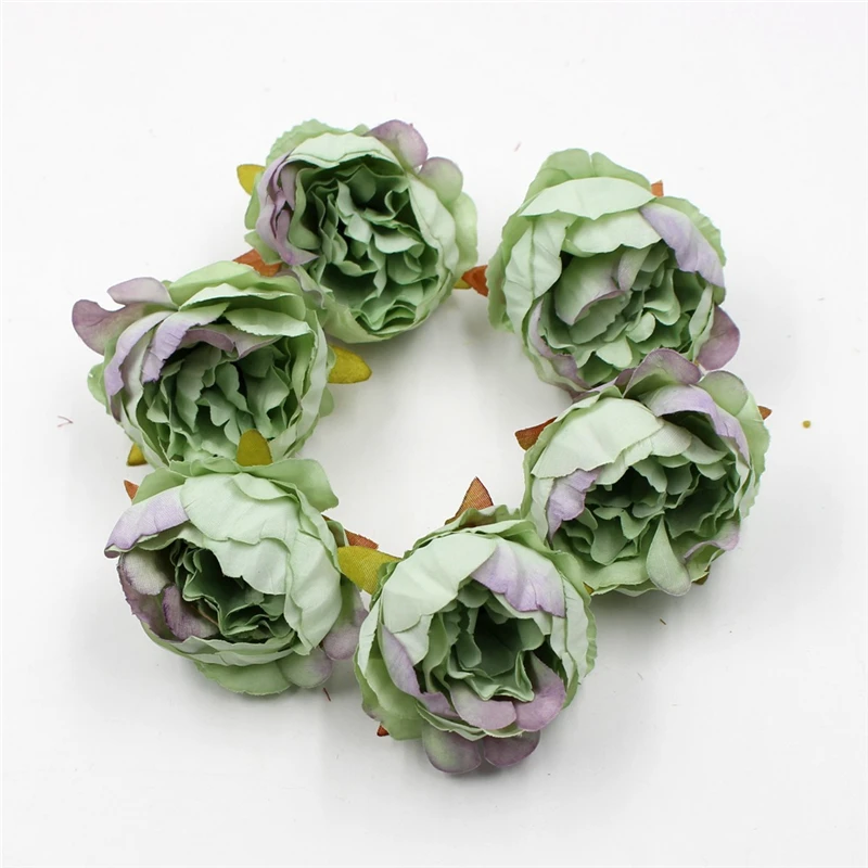   JAROWN 5cm High Quality Peony Flower Head Silk Artificial Flowers Decor Home DIY Garland Christmas Decorations New Year Decor (3)