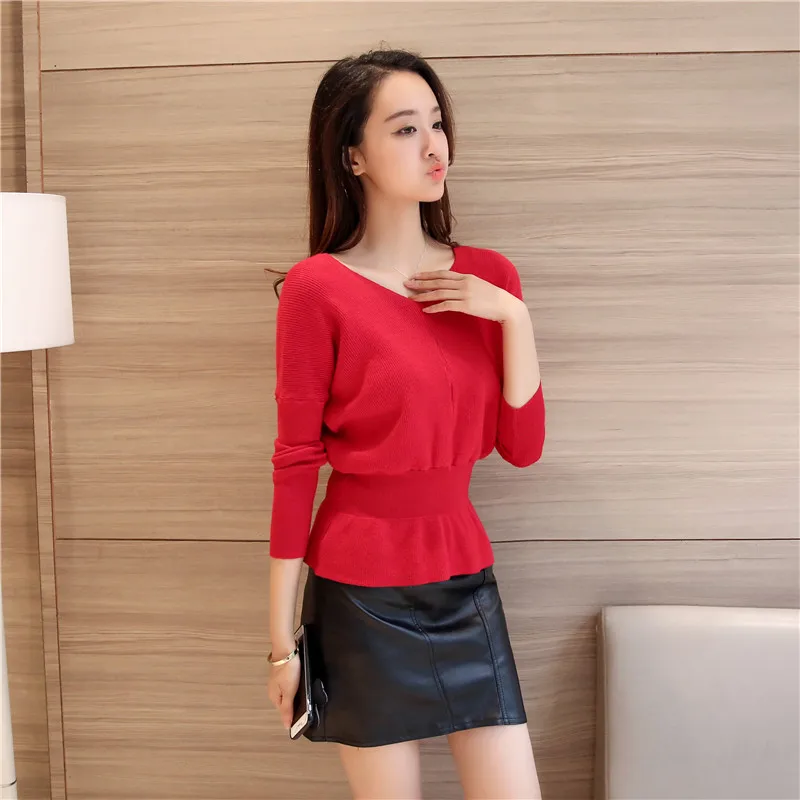 OHCLOTHING 3724-новое зимнее платье с v-образным вырезом, трикотажная рубашка 41