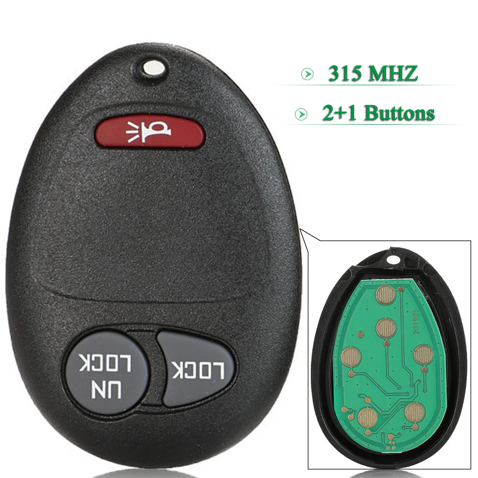 Jingyuqin 10 Pezzi Per Chevrolet Colorado Colorado H3 2006 2007 2008 2009 2010 Fob 3 Pulsanti 315Mhz Smart Remote Car Key L2C0007T