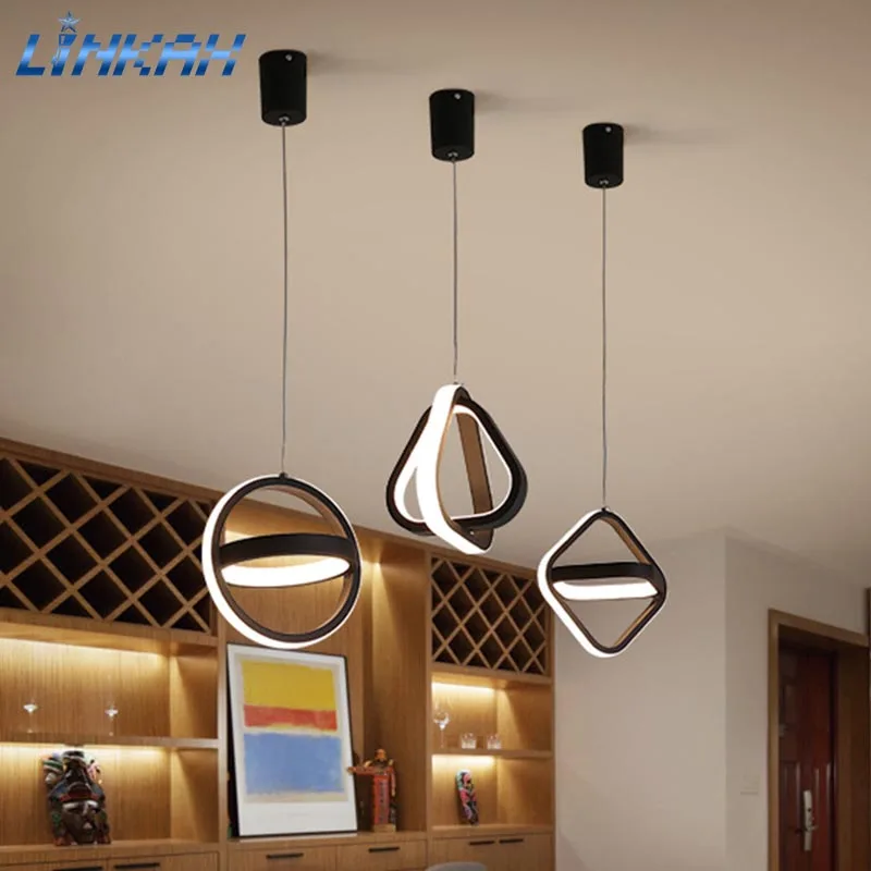

Modern Double Loop Pendant Light Iron Art LED Chandelier Elegant Warm Hanging Lamp Decor Ceiling Light For Bedroom Living Room