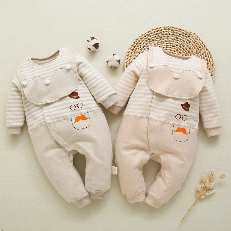 

2019 Newborn Baby Warm Rompers Boys Girls Toddler kids Outfits Cotton Infant Soft Jumpsuit Clothes Garment Long sleeve Costume