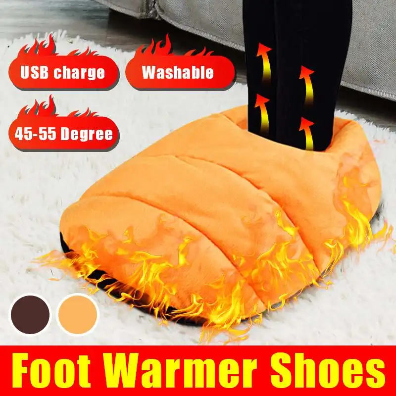 

12V USB Electric Heated Foot Warmer Comfortable Washable Fleece Suede Outdoor Indoor Office Car Home Relaxing Feet Warmer