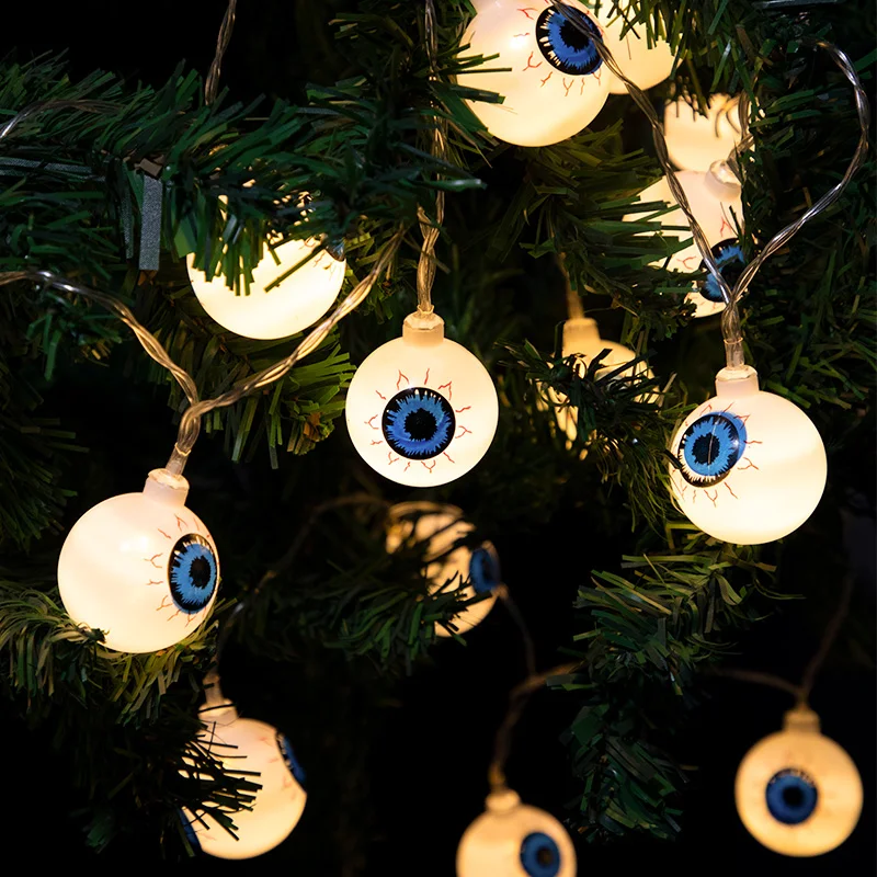 

200/300cm Halloween Luces Led Decoracion 10/20pcs String Lights Flashing Night Light Control Switch Battery Power Recyclable New