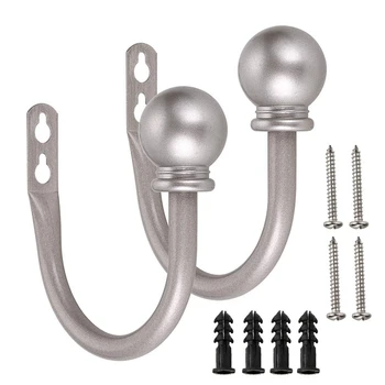 

Set of 2 Metal Decorative Curtain Hold Backs, Wall Mounted Window Drapery Tiebacks for Bedroom, Livingroom, Office Come with Scr