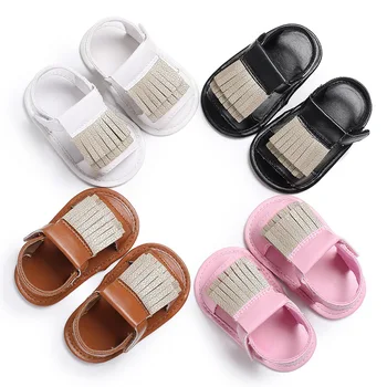 

Factory direct wholesale fashion shoes summer 0-1 year old men and women baby tassels soft and comfortable non-slip baby toddler