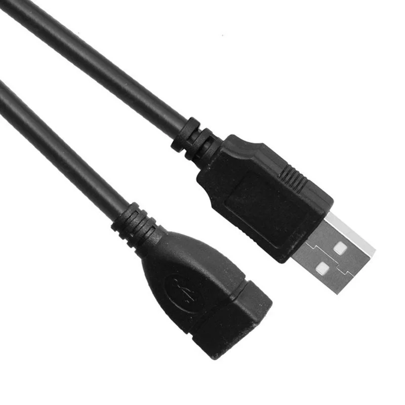 Enhanced USB 2.0 High-Speed Extension Cable with Magnetic Ring - Black, Multiple Lengths Available