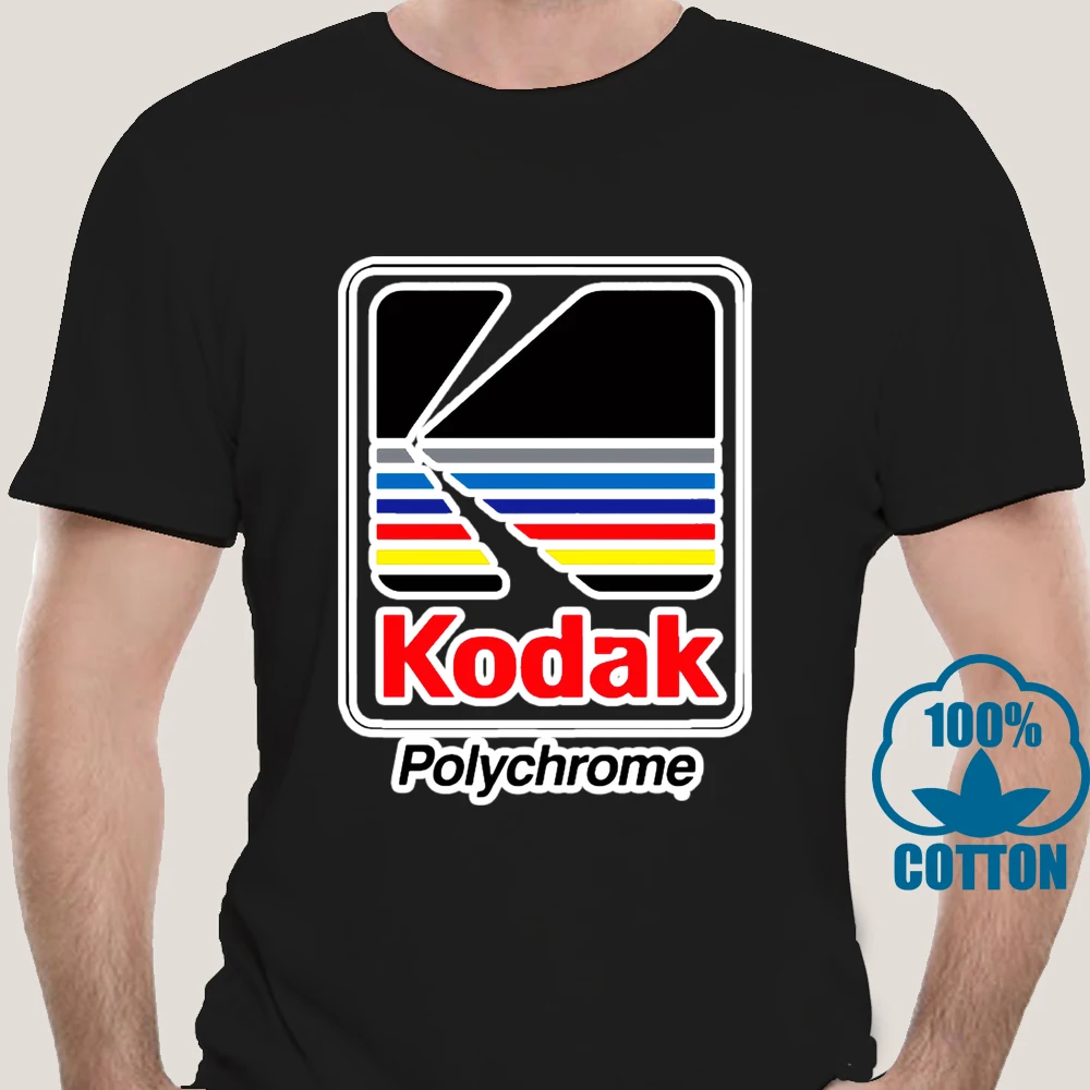 7082A Kodak Повседневная футболка унисекс с разноцветным графическим принтом в виде