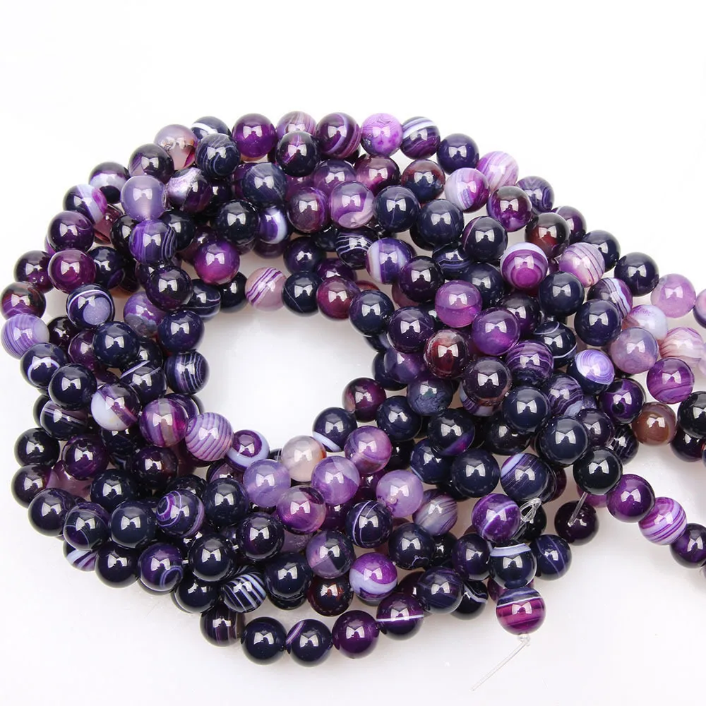 Purple agate Натуральный драгоценный камень бусины розовый кварцевый кристалл бирюза Лава Камень Круглые бусины для ювелирные изделия, изготовление браслетов Diy рукоделие аксессуары - Цвет: Purple agate