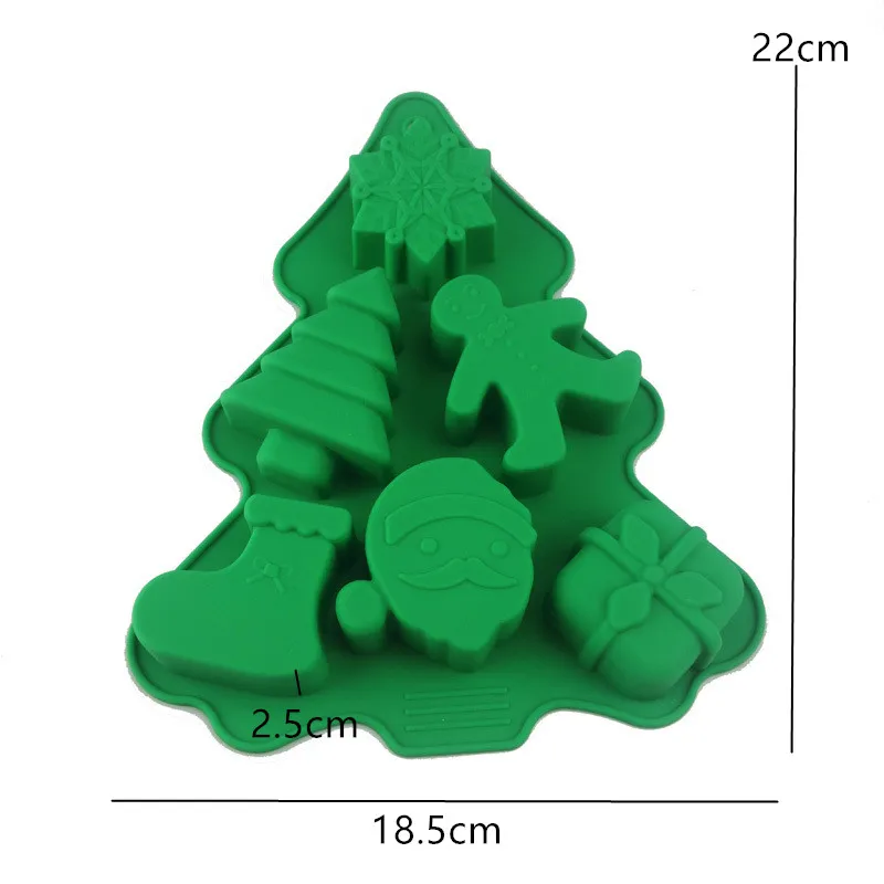1 шт 6 отверстий форма рождественской елки силиконовая форма помадка Шоколадное Печенье Торт Украшение Инструмент Кухня выпечки жаропрочная форма для мыла выпечки