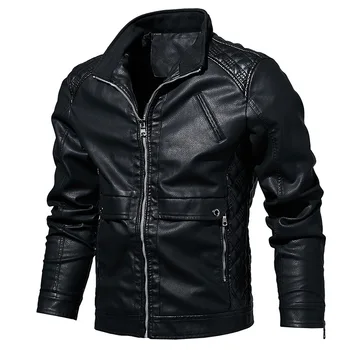 

Men Leather Jacket Spring Autumn Biker Motorcycle PU Jacket Men Plus Size 5XL 6XL Faux Fur Coat Men Jaqueta De Couro Masculina