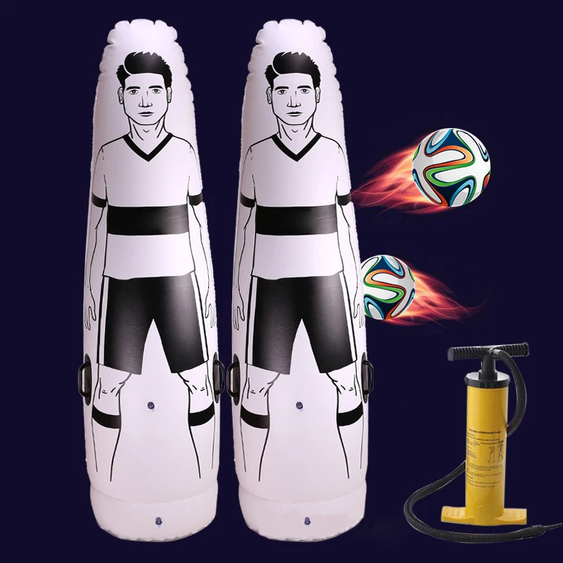 ROOCHL Inflatable Soccer Dummy Goalkeepr Air Mannequin Free Kick Defender Wall Football Practice Tumbler for Dribbling Wall Passing Drills