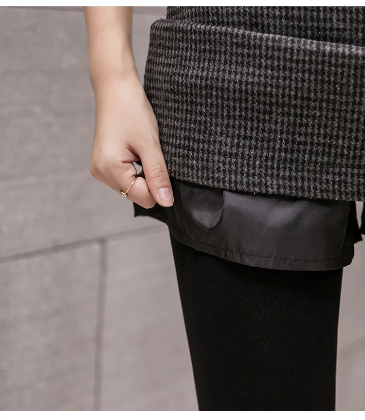 Корейская уличная необычная короткая Мини Женская юбка осень зима Хаундстут шерстяные юбки женские большие размеры faldas mujer