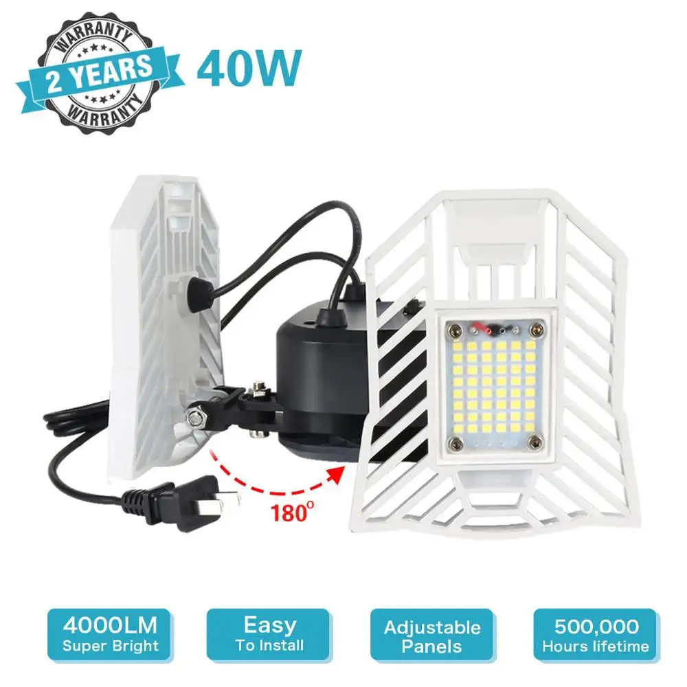 

40W LED Wall lamp Adjustable Deformable LED Wall Mounted sconce wall Lights for Garage workshop parking lot Home Lighting US EU