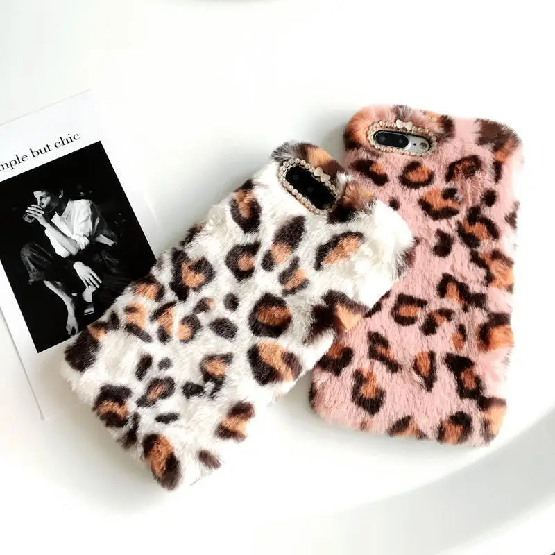 

Popular Brand Plush Leopord Pattern Warm Applicable iphonexs MAX Phone Case iPhone 8/7 Plus Shatter-resistant Protective Case