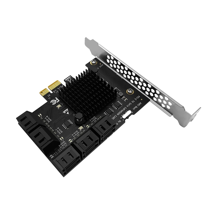 10 Port SATA 3.0 to PCIe X1 Expansion Card PCI Express Adapter SATA3 6G Converter with Heatsink for Windows | Компьютеры и офис