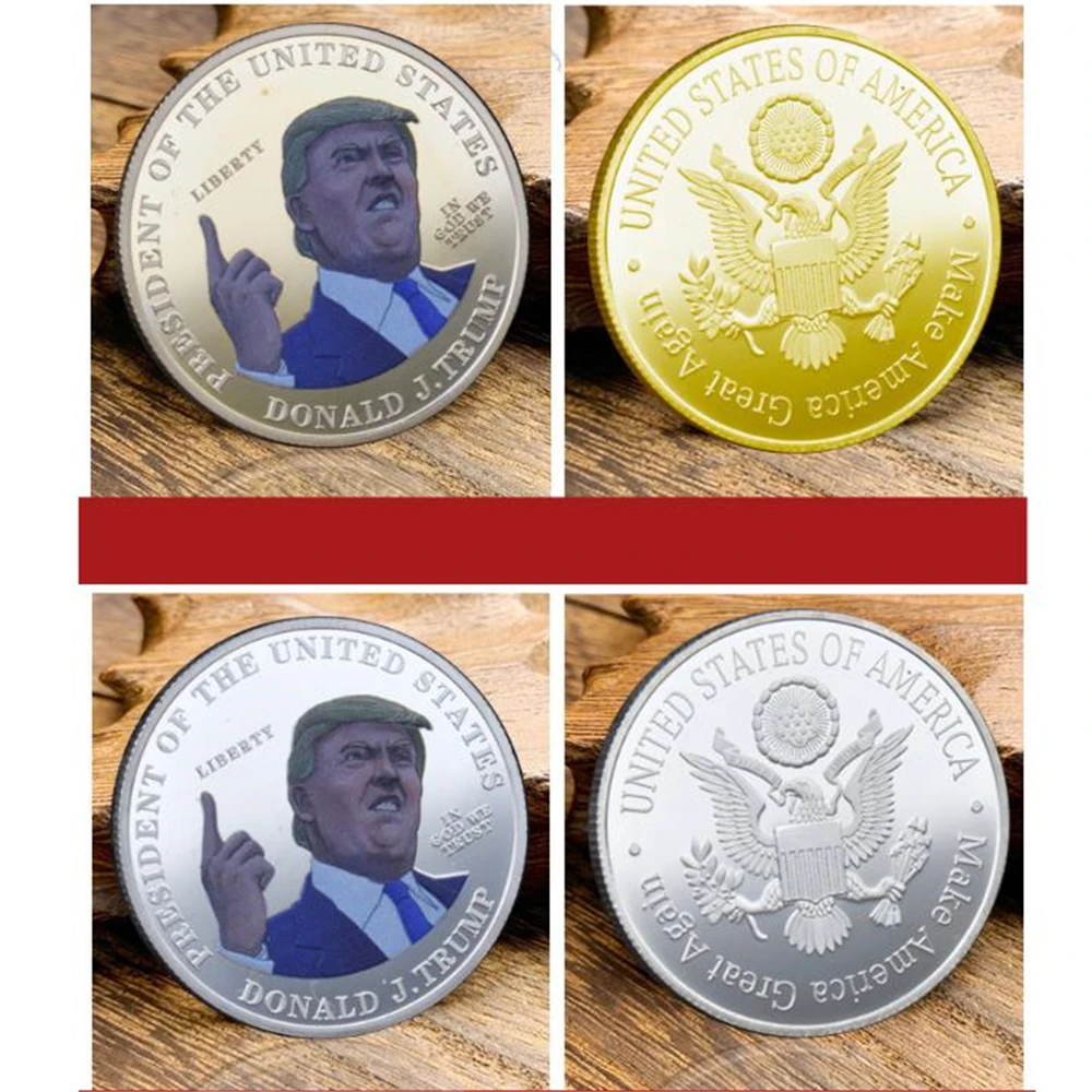 Новые поступления 1 шт. медаль президент США Трампа цветная печать металлическая