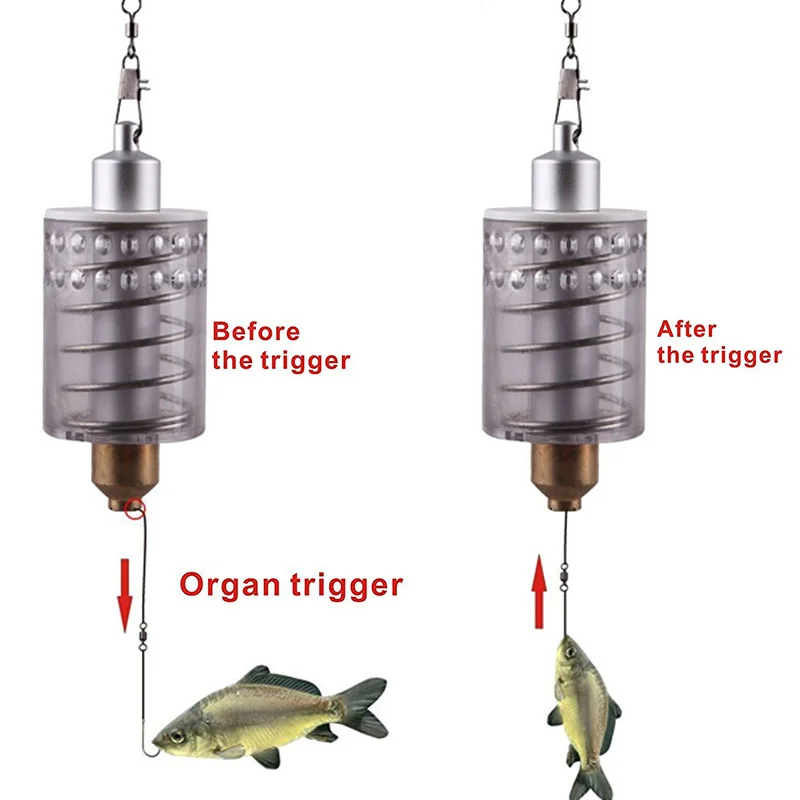 

Fishing Feeder Trap Bait Box Full Auto Rigging Device Portable Outdoor Auto Automatic Lazy Container Fishing Tools Fish Hook