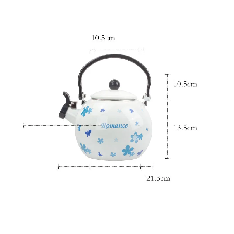 2.2L высокое качество печати Свисток Творческий утолщение эмаль домашний нагрев чайник горячей воды плита индукционная плита Универсальная