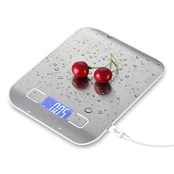 

USB Digital Kitchen Scale Balance Stainless Steel 10kg/5kg Food Scale For Baking Cooking Household Weigh Electronic Scale