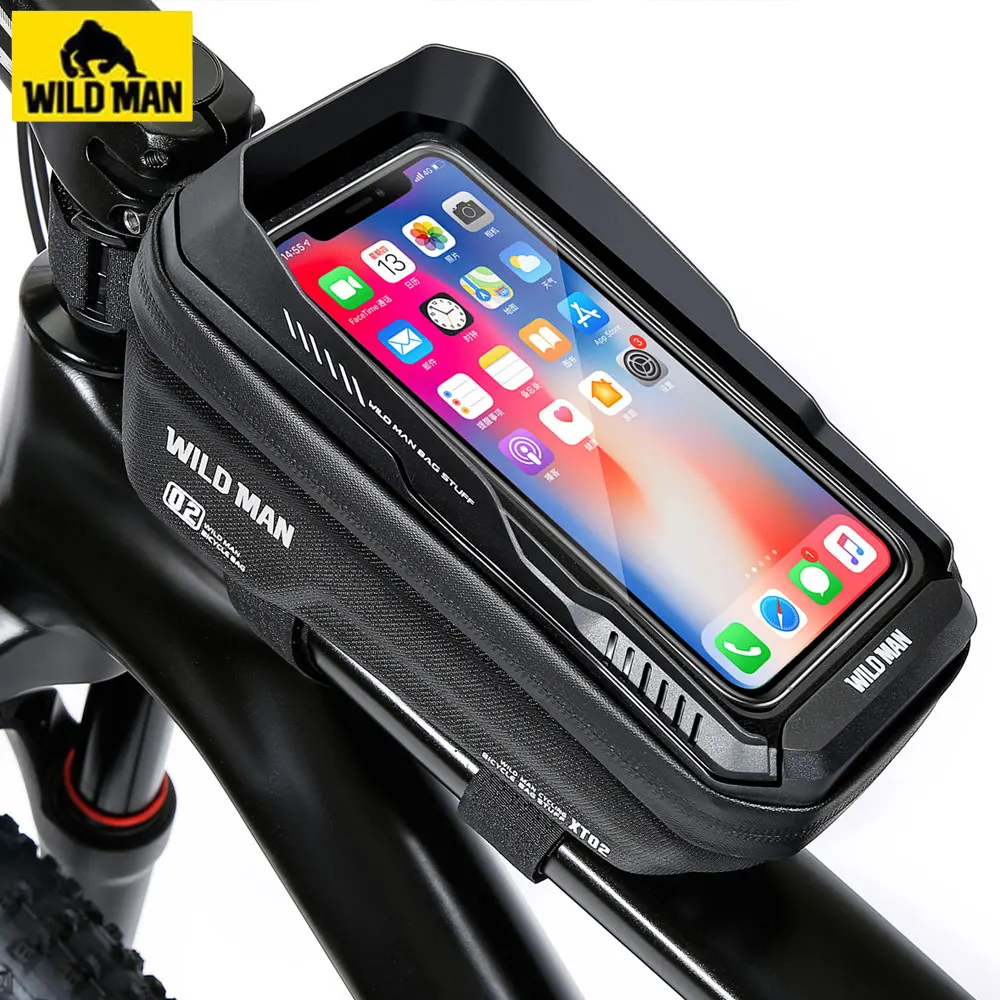 Bicycle Bike Front Frame Cycling Waterproof Front Tube Bag Mobile Phone WILDMAN 