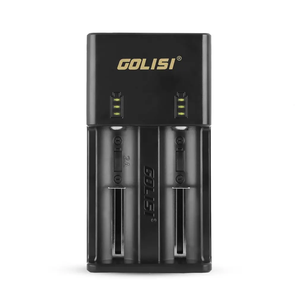 GOLISI O2 O4 2 слота 2A смарт-зарядное устройство Быстрая зарядка для литий-ионных аккумуляторов 18650 26650 AA AAA Ni-MH NI-CD