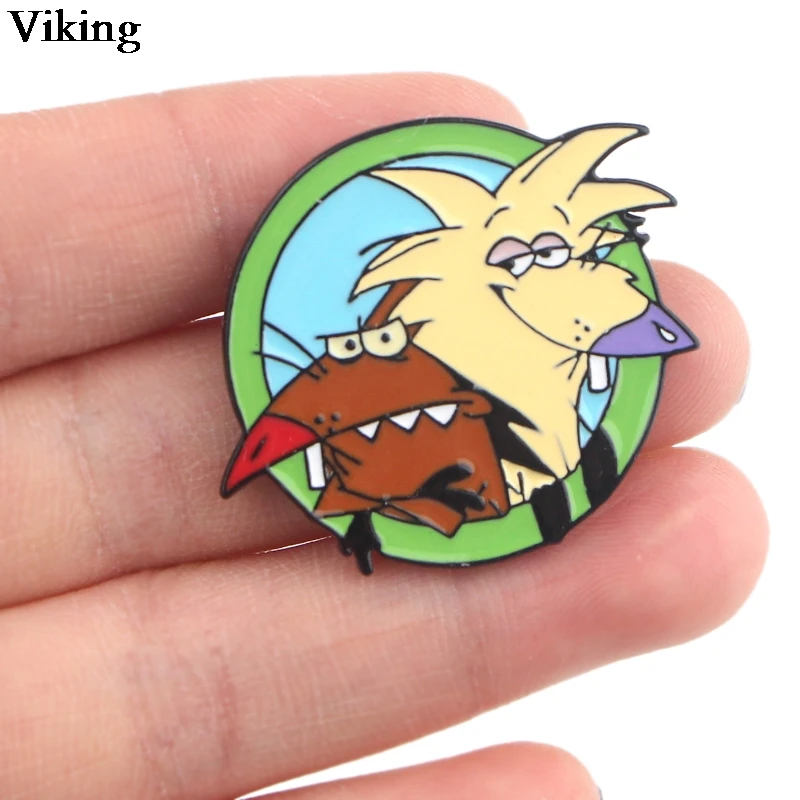 Значок Angry Beaver, мультяшная брошь с животными, булавка для куртки, Униформа, рюкзак с нашивками, прикольные ювелирные изделия, модные аксессуары для одежды G0774