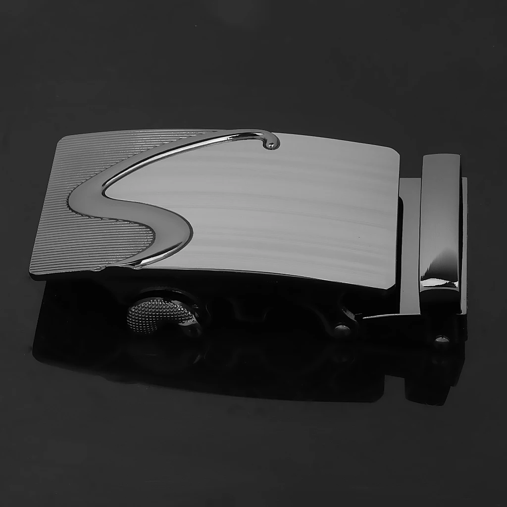 Business Men Fashion Automatic Ratchet Belt Buckle High Quality  Alloy Black For 1.38-1.54 Inch Width Belt Leather Belt 