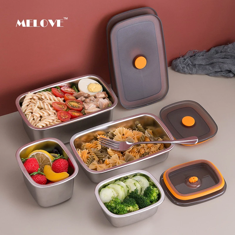 304 Stainless Steel Food Storage Container Vacuum Food Box Portable