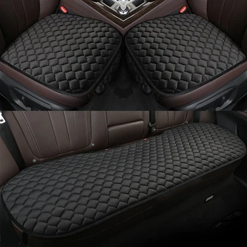 

Car Seat Covers Set Front Rear Full Set Car Seat Cushion Linen Fabric Car Seat Protector Accessories Universal Size Anti-slip