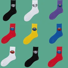 INS носки в стиле ретро KAWS иллюстрация база длинные носки Весна и лето корейский стиль мультфильм Улица смешные мужские и женские носки