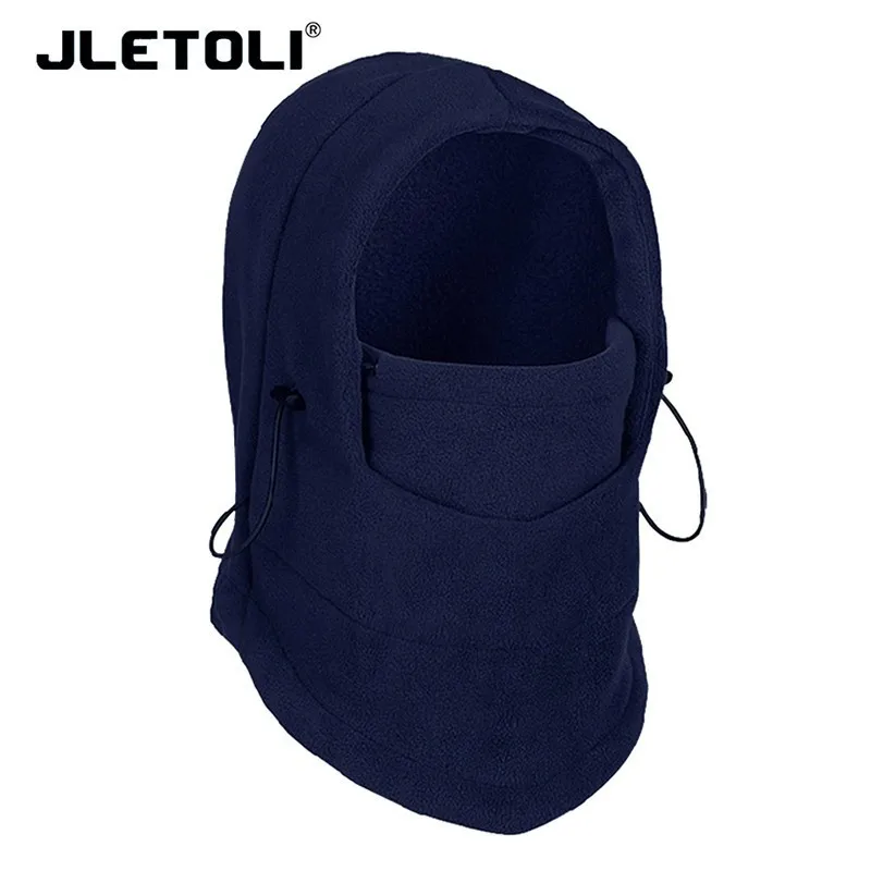 JLETOLI термальная флисовая Зимняя Маска для лица Лыжная тренировочная велосипедная маска ветрозащитная уличная велосипедная маска утолщенная Спортивная велосипедная шапка - Цвет: navy