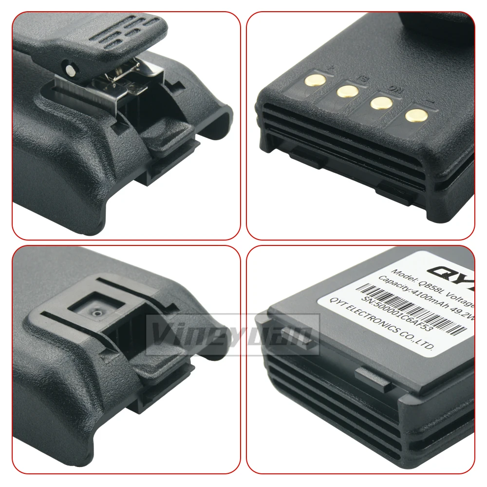 Original Qyt 4100mah Bateria para 27mhz cb Walkie Talkie Qyt Cb58 Portátil Cidadão Banda Rádio em Dois Sentidos com Clipe de Cinto - Image 3