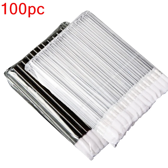 100pc Профессиональный набор кисточек для макияжа, 50 шт., палочки для туши, губная щетка, ручка для очистки ресниц, одноразовая Кисть для макияжа A - Handle Color: 100pc